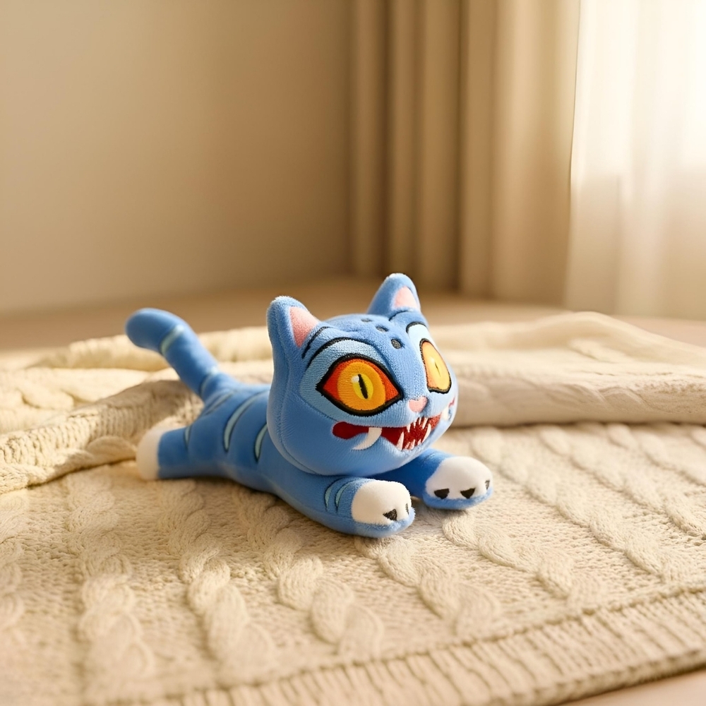 K-Pop Demon Hunters Plush Derpy Blue Tiger Stuffed Animal Kpop Christmas Gift - Picture 7 of 12